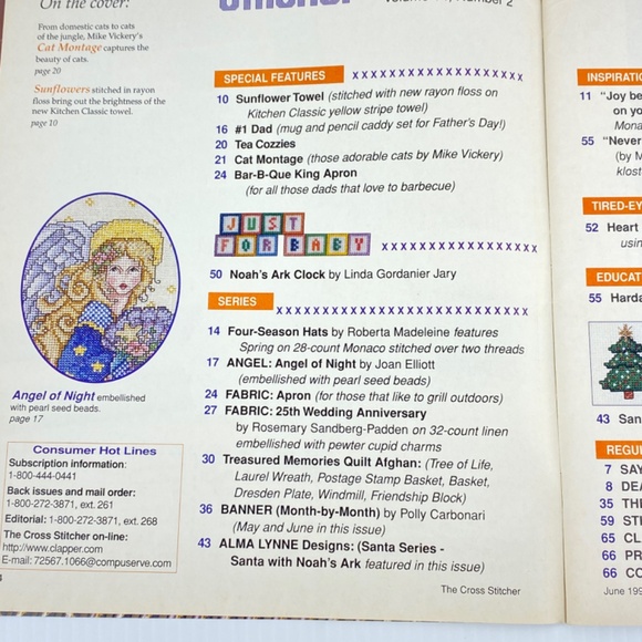 The Cross Stitcher Magazine June 1997 Large Print Charts Vintage Vol 14 No 2 - Picture 7 of 13